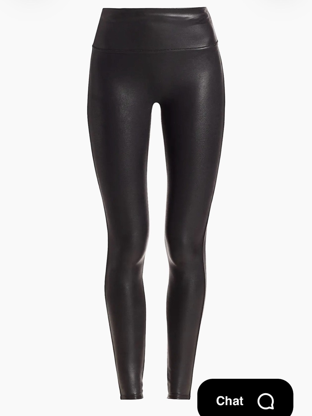 SPANX Shiny Black Faux-Leather High-Rise Leggings large Excellent condition